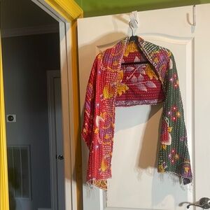Kantha Colorful Patterned Scarf
